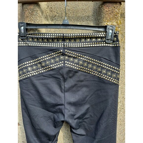 Bebe Black Rhinestone Leggings L - Picture 4 of 4